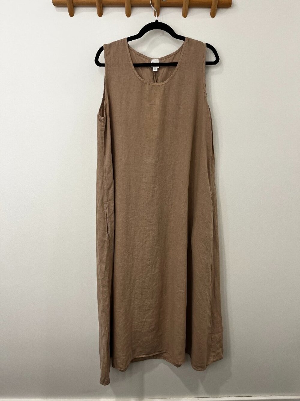 Max Mara Leisure Sleeveless A-Line Dress Taupe Minimalist Coastal Grandma